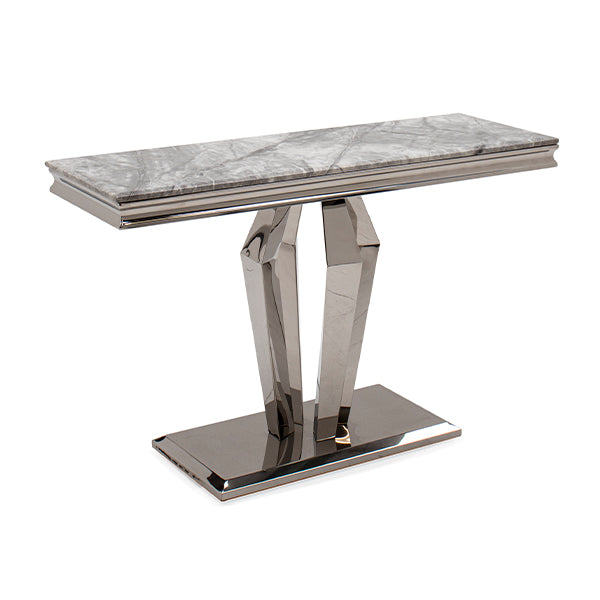 Arturo Grey Marble Top Console Table - The Furniture Mega Store 