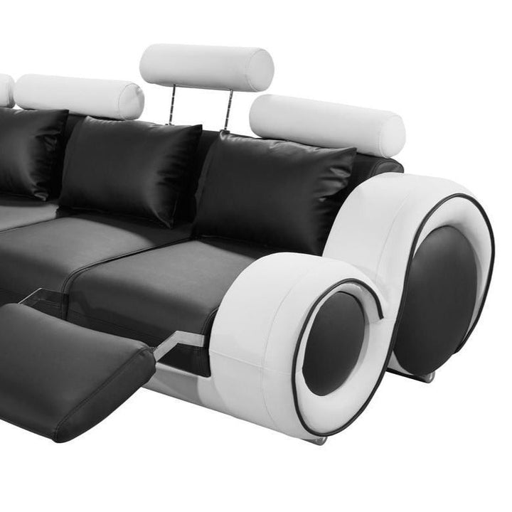 Stylo Corner Reclining Italian Leather Sofa - Various Options - The Furniture Mega Store 