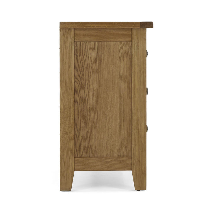 Barnham Oak 3 Drawer Bedside Table - The Furniture Mega Store 