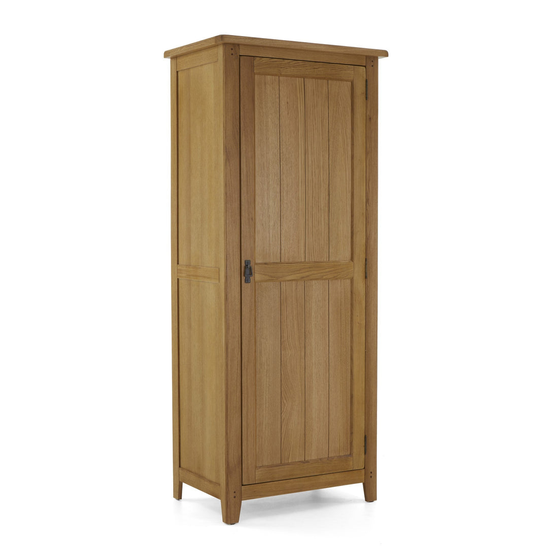 Barnham Oak Full Hanging 1 Door Wardrobe - The Furniture Mega Store 