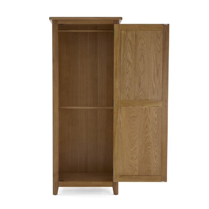 Barnham Oak Full Hanging 1 Door Wardrobe - The Furniture Mega Store 