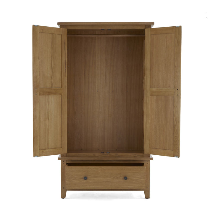 Barnham Oak Gents 2 Door Wardrobe - The Furniture Mega Store 