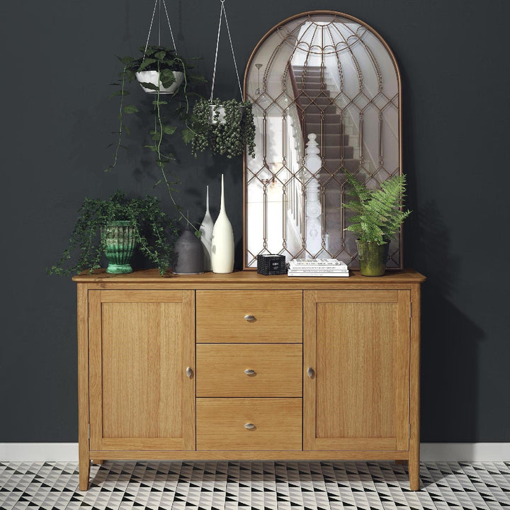 Bath Oak 2 Doors & 3 Drawers Large Sideboard - The Furniture Mega Store 