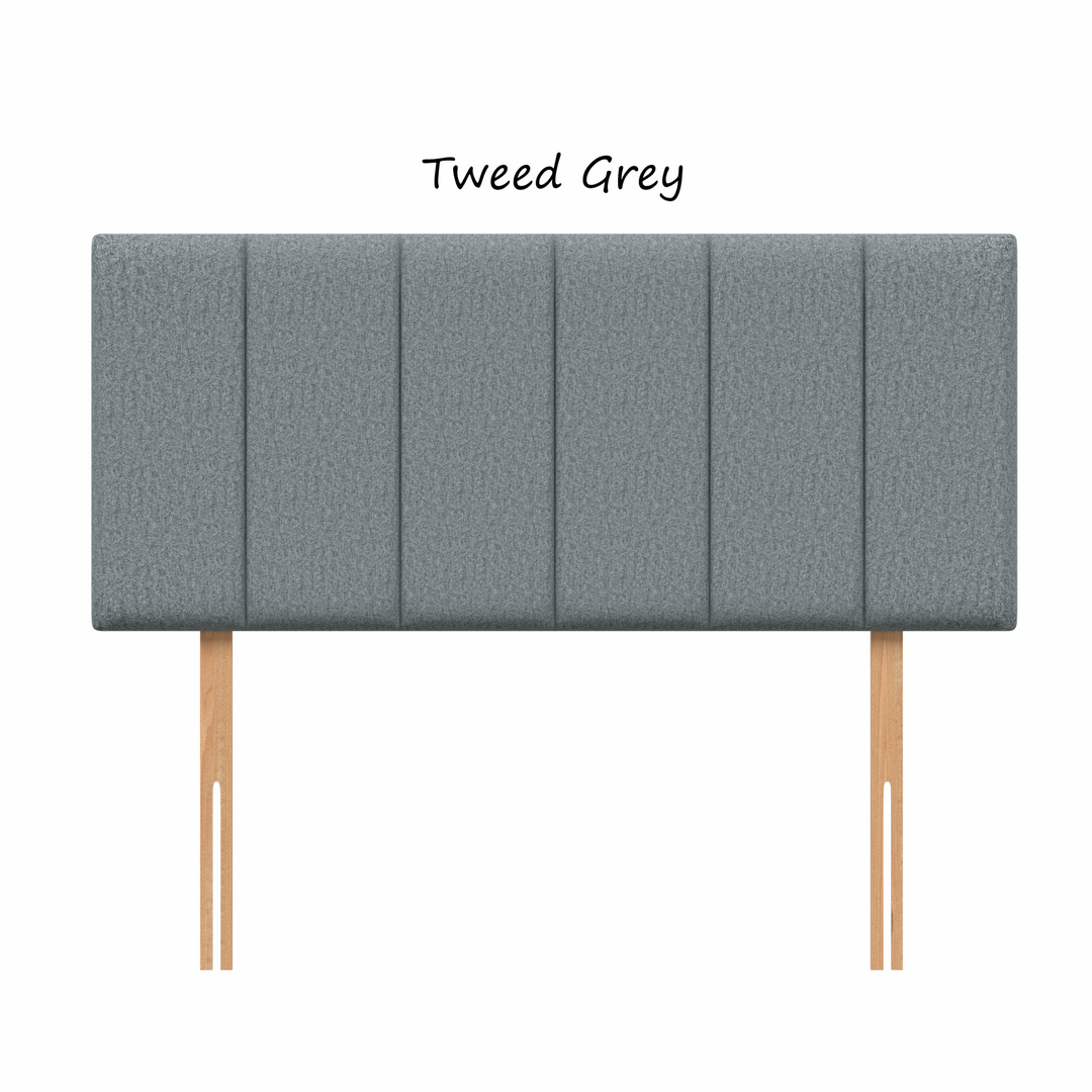 Bamboo Tencel 3000 Pocket Divan Bed Set - Grey Tweed - Base + Headboard + Mattress - Choice Of Sizes - The Furniture Mega Store 