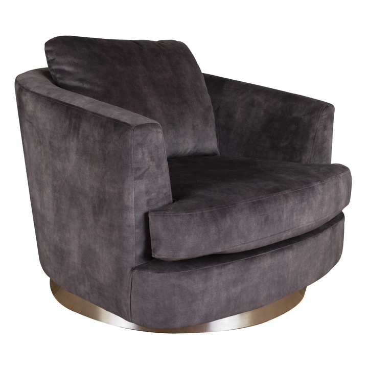 Bond Swivel Chair - Choice Of Fabrics & Chrome Or Gold Base - The Furniture Mega Store 