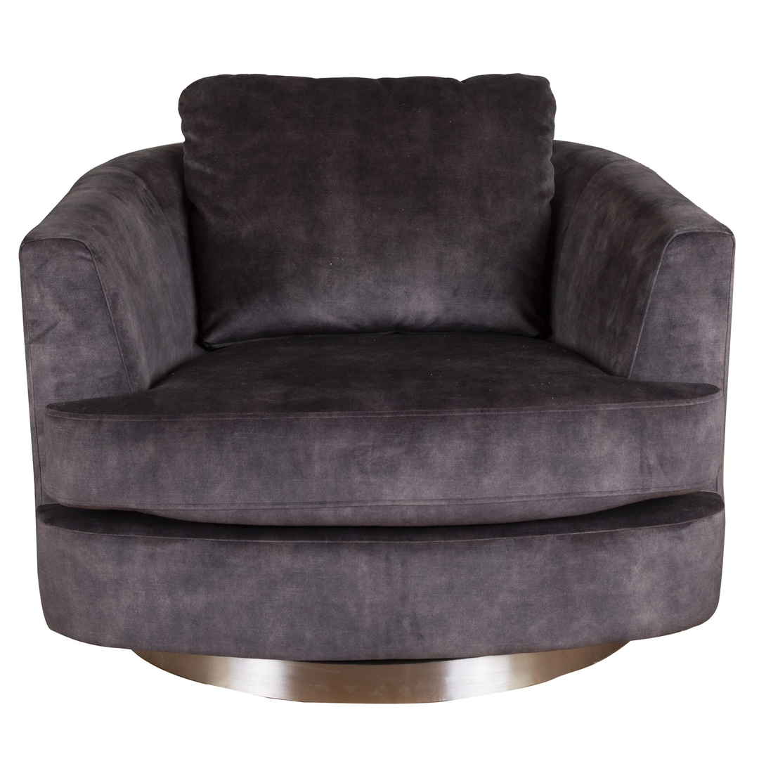 Bond Swivel Chair - Choice Of Fabrics & Chrome Or Gold Base - The Furniture Mega Store 