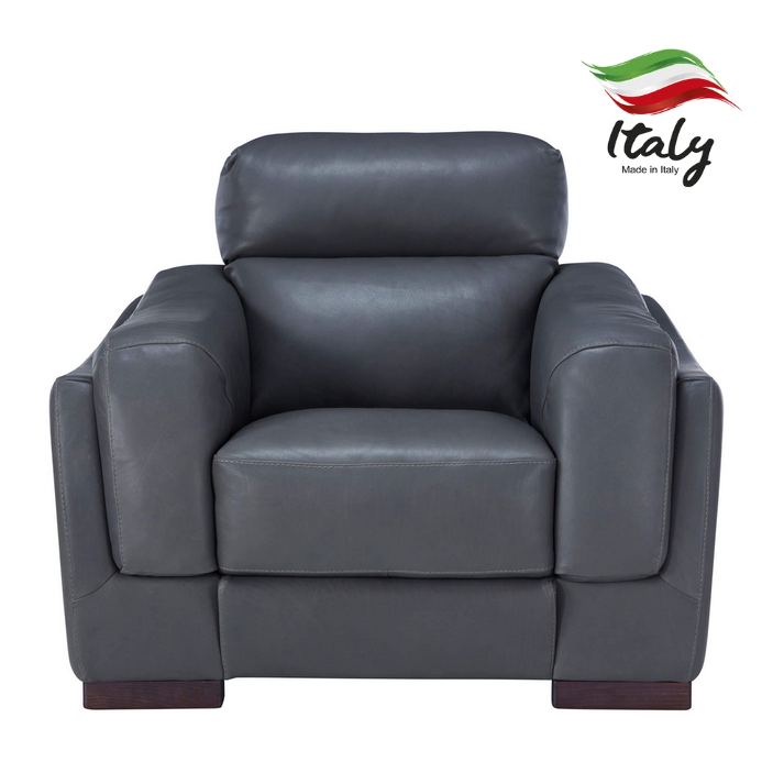 Brindisi Italian Leather Armchair - Choice Of Leathers & Feet - The Furniture Mega Store 