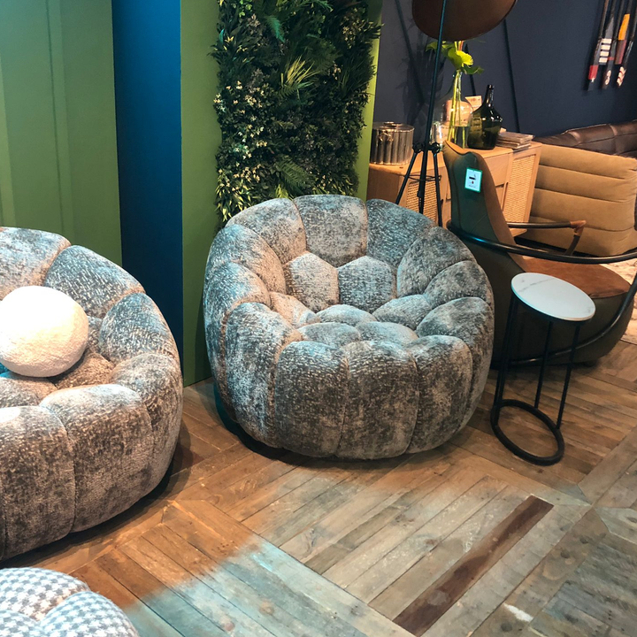 Curve Bubble Swivel Armchair - Choice Of Fabrics - The Furniture Mega Store 