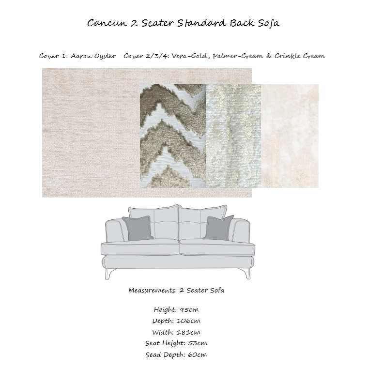 Cancun Fabric Sofa Collection - Scatter or Standard Back & Choice Of Fabrics - The Furniture Mega Store 