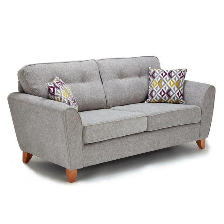 Chloe Fabric 3 + 1 + 1 Sofa & Armchair Set - Grey - The Furniture Mega Store 