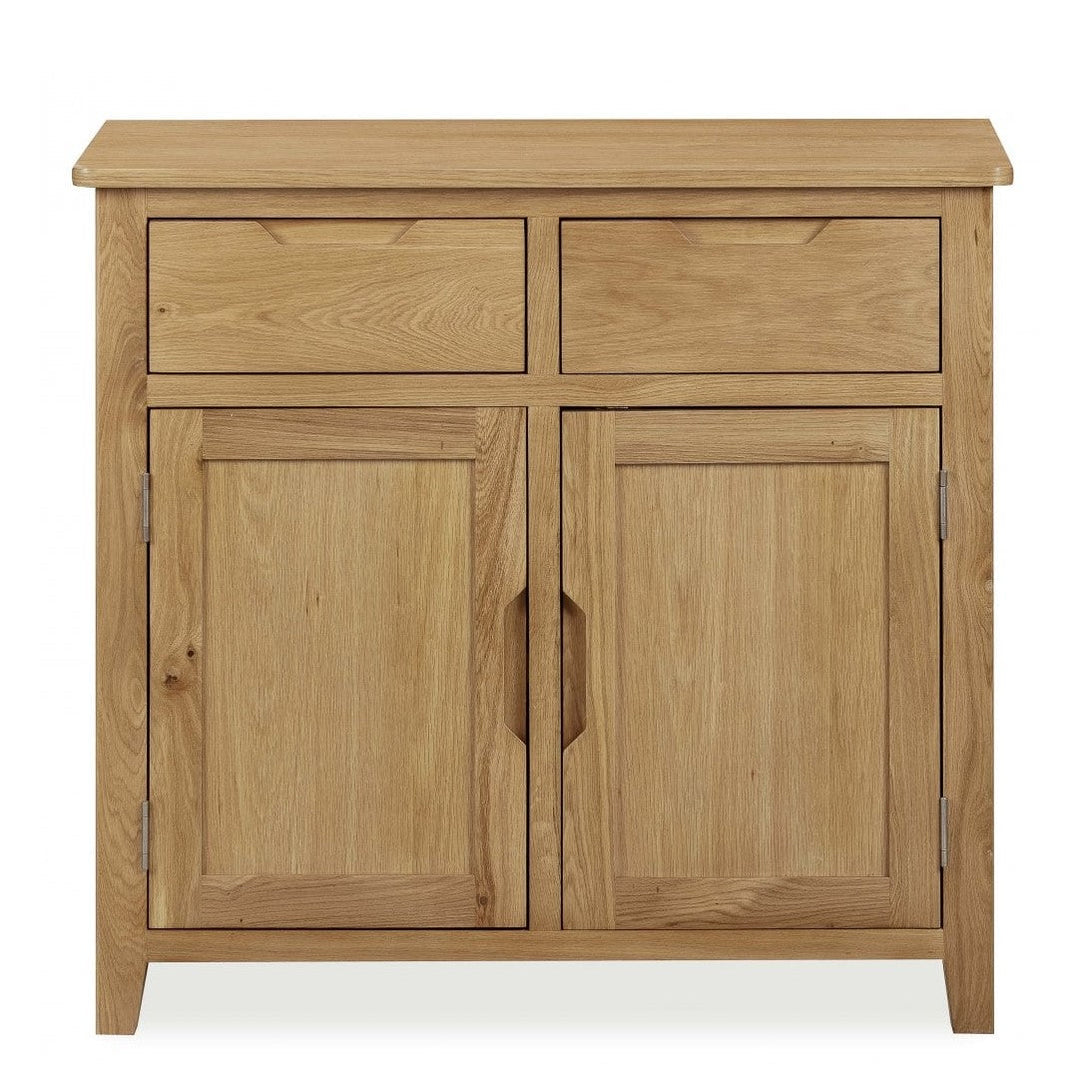 Devon Natural Oak Small 2 Door 2 Drawer Sideboard - The Furniture Mega Store 