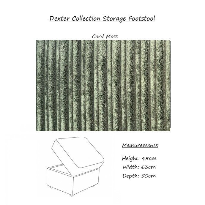 Dexter Fabric Storage Footstool - Choice Of Fabrics & Feet - The Furniture Mega Store 