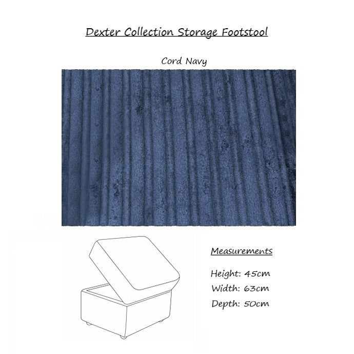 Dexter Fabric Storage Footstool - Choice Of Fabrics & Feet - The Furniture Mega Store 