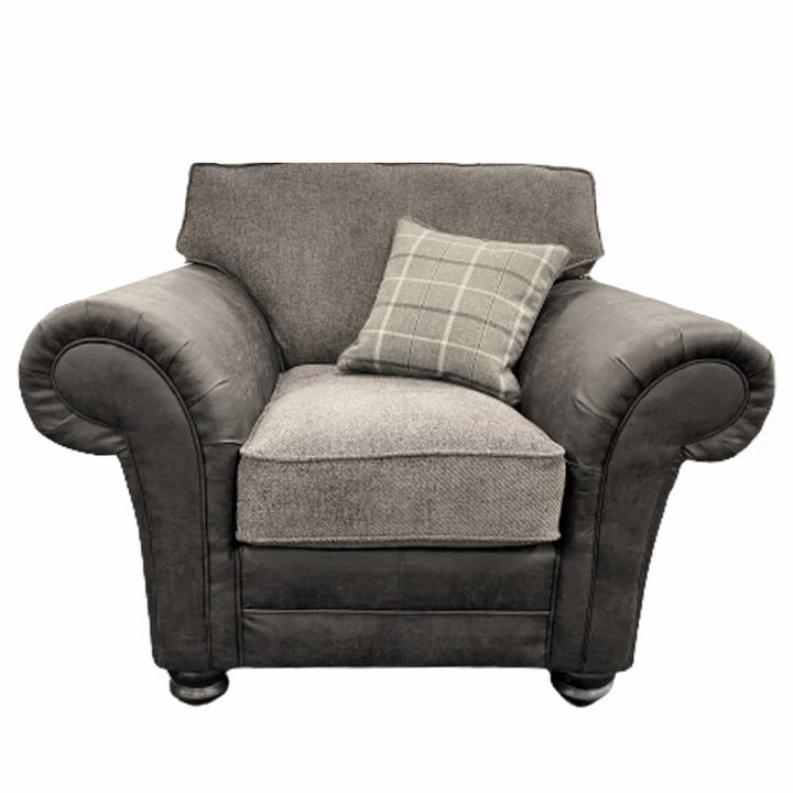 Darwin Fabric Armchair & Love Chair Collection - Choice Of Fabrics - The Furniture Mega Store 