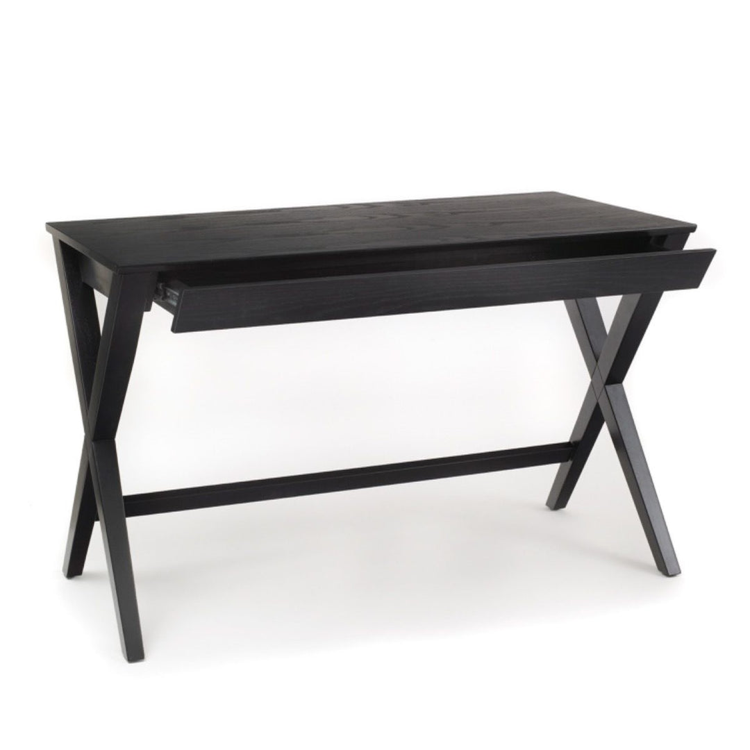 Writers 1 Drawer Cross Base Desk Black