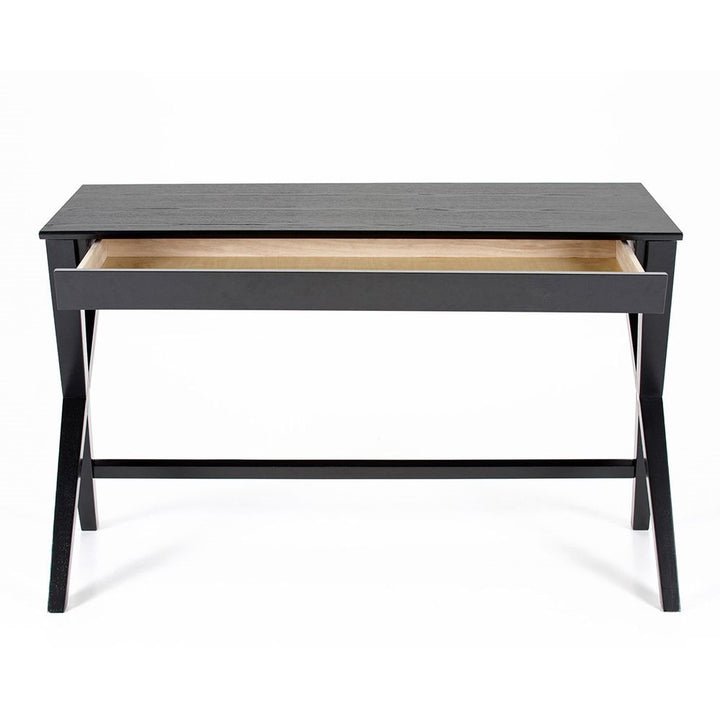 Writers 1 Drawer Cross Base Desk Black