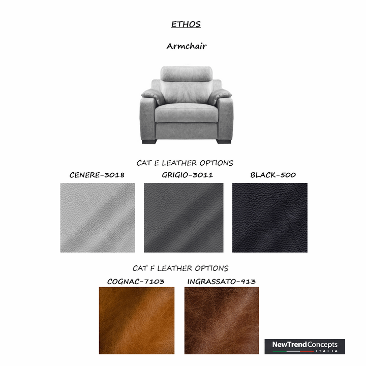 Ethos Italian Leather Armchair - The Furniture Mega Store 