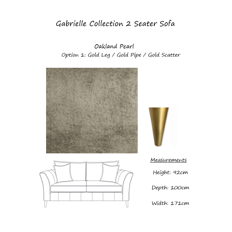 Gabrielle Fabric Sofa & Chair Collection - Choice Of Sizes & Fabrics - The Furniture Mega Store 