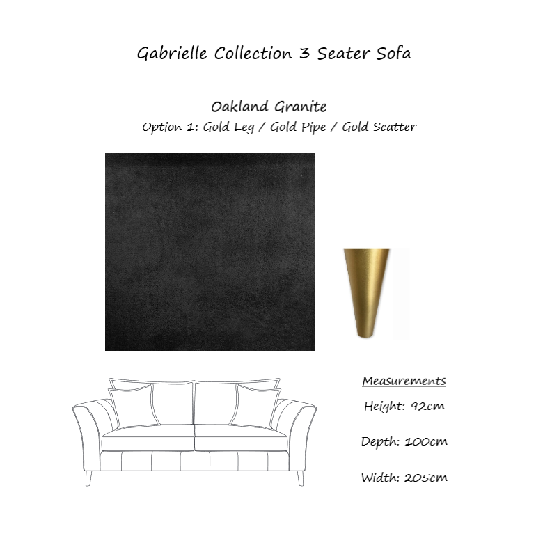 Gabrielle Fabric Sofa & Chair Collection - Choice Of Sizes & Fabrics - The Furniture Mega Store 