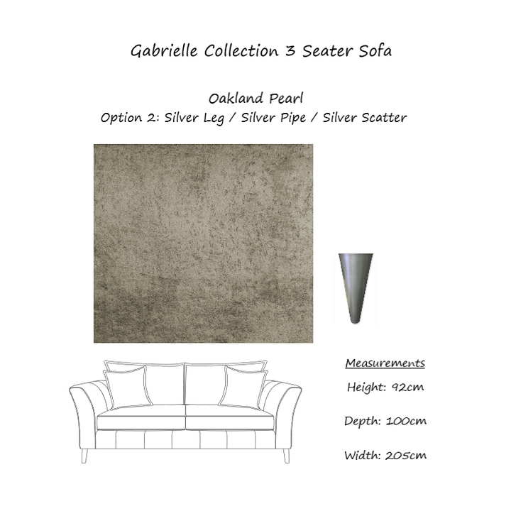 Gabrielle Fabric Sofa & Chair Collection - Choice Of Sizes & Fabrics - The Furniture Mega Store 