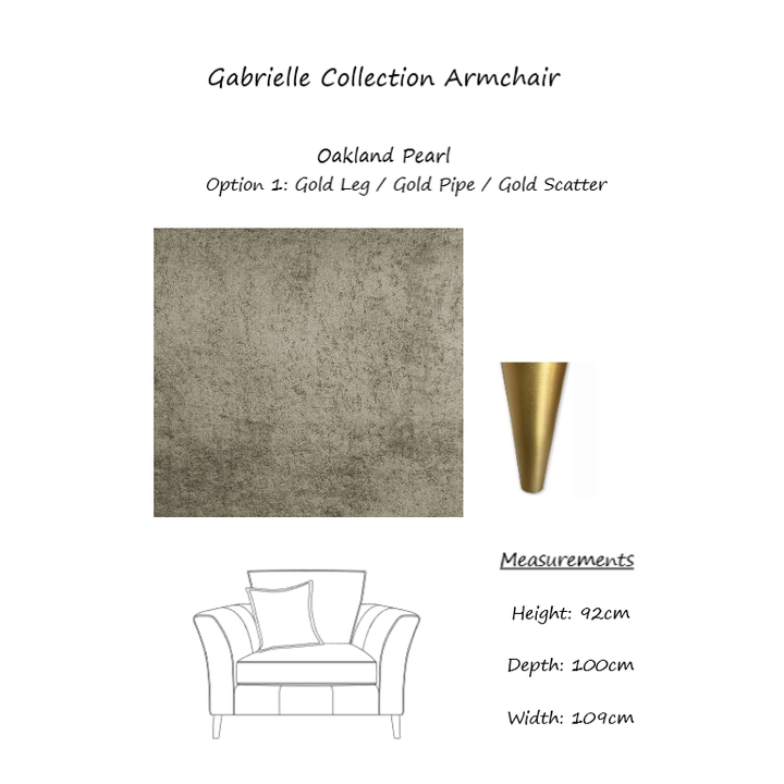 Gabrielle Fabric Sofa & Chair Collection - Choice Of Sizes & Fabrics - The Furniture Mega Store 