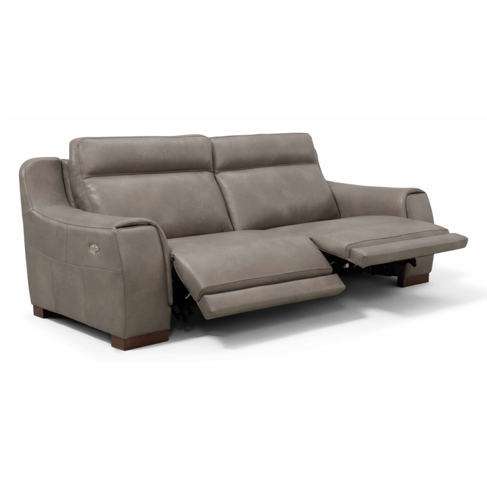 Funes Italian Leather Power Recliner Sofa Collection - Choice Of Sizes & Leather - The Furniture Mega Store 