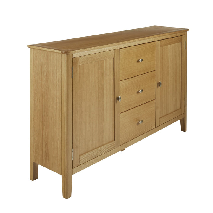 Bath Oak 2 Doors & 3 Drawers Large Sideboard - The Furniture Mega Store 