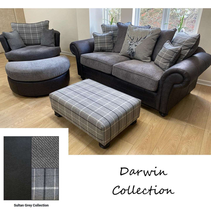 Darwin Cuddler Swivel Chair - Choice Of Fabrics - The Furniture Mega Store 