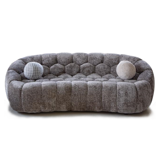 Curve Bubble Ottoman - Choice Of Fabrics - The Furniture Mega Store 