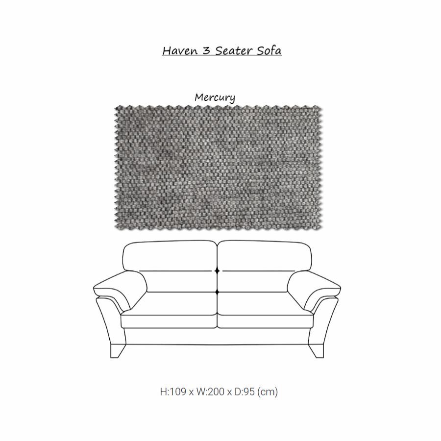 Haven Fabric Sofa Collection - Choice Of Sizes, Fabric & Feet - The Furniture Mega Store 