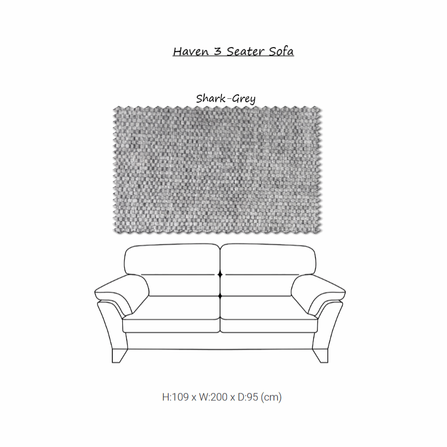 Haven Fabric Sofa Collection - Choice Of Sizes, Fabric & Feet - The Furniture Mega Store 