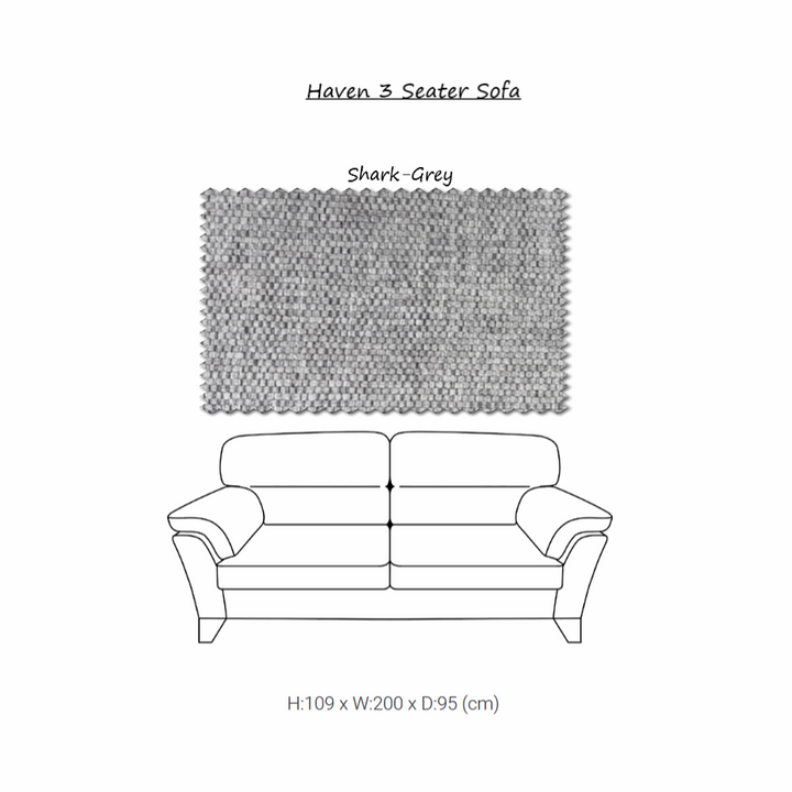 Haven Fabric Sofa Collection - Choice Of Sizes, Fabric & Feet - The Furniture Mega Store 