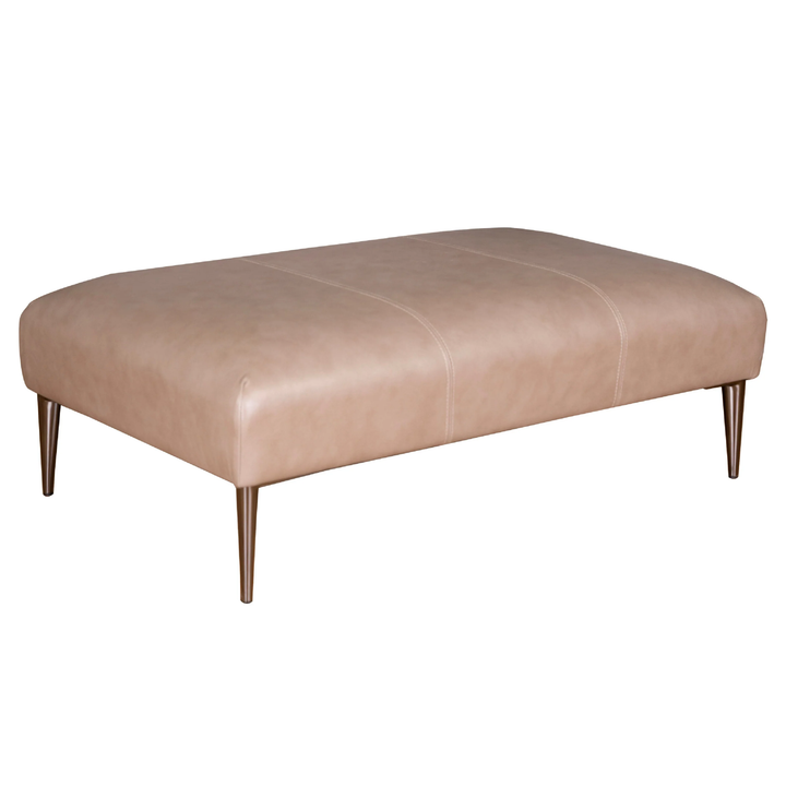 Harlow Leather Footstool - Choice Of Leather Colours & Feet - The Furniture Mega Store 