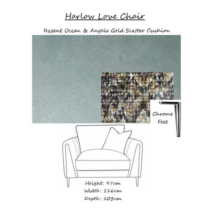 Harlow Fabric Love Chair - Choice Of Fabrics & Feet - The Furniture Mega Store 