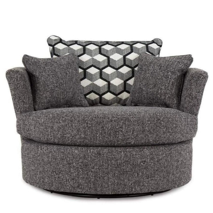 Charlotte Fabric Swivel Chair - Choice Of Sizes & Fabrics - The Furniture Mega Store 