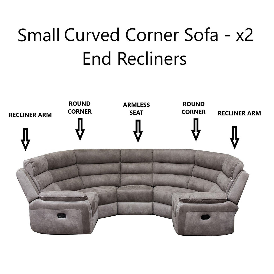 Ellis Corner Modular Fibre Fabric Recliner Sofa - Manual Or Power With USB Charging Port - The Furniture Mega Store 