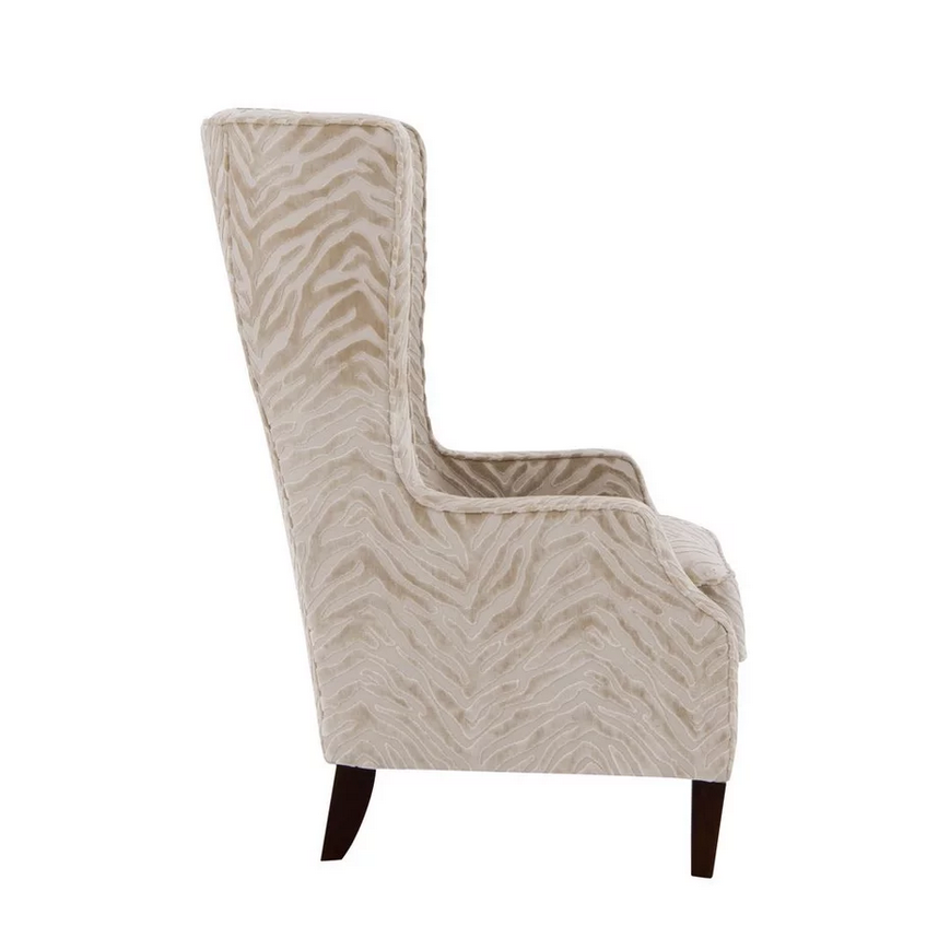 Kenya Fabric Throne Winged Accent Chair - Choice Of Legs - The Furniture Mega Store 