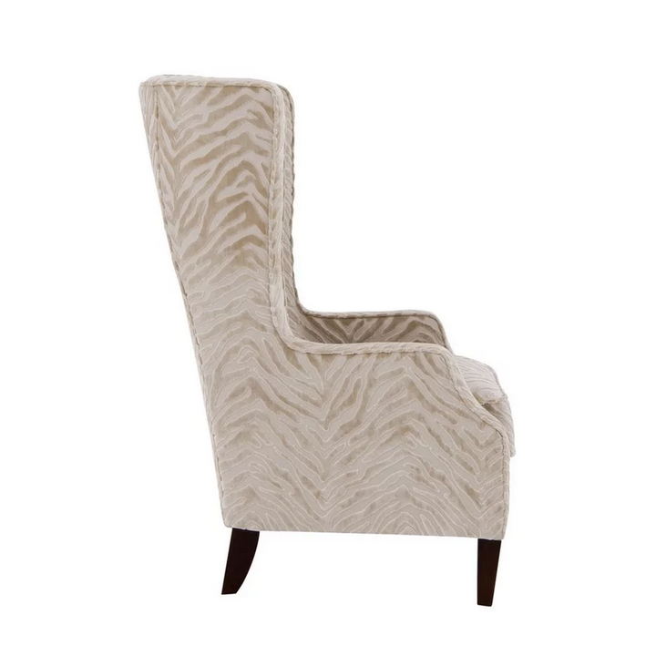 Kenya Fabric Throne Winged Accent Chair - Choice Of Legs - The Furniture Mega Store 