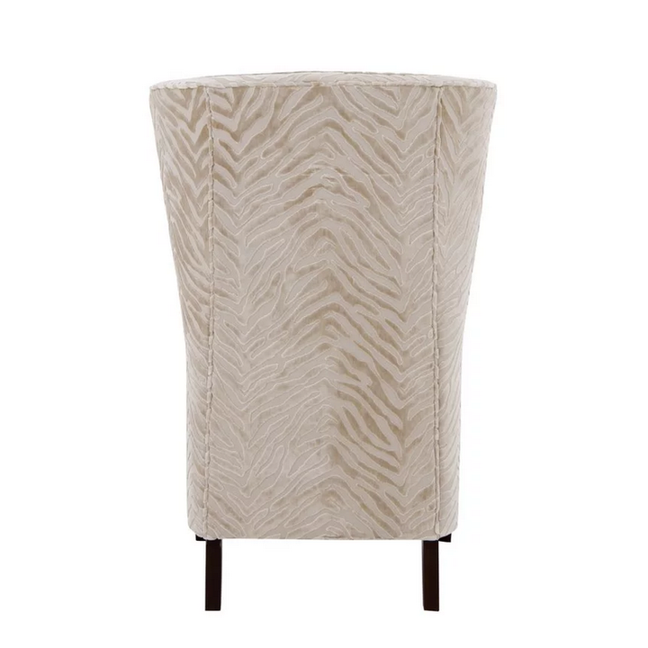 Kenya Fabric Throne Winged Accent Chair - Choice Of Legs - The Furniture Mega Store 