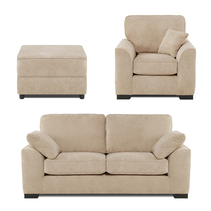 Richmond 3 Seater Sofa, Armchair & Footstool Set - Choice Of Colours - The Furniture Mega Store 