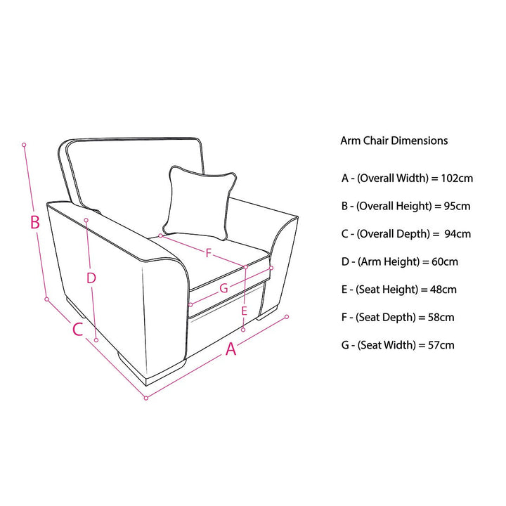 Richmond Fabric Armchair - Choice Of Fabrics - The Furniture Mega Store 