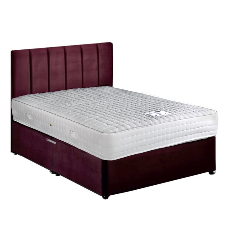 Langham 1000 Luxury Pocket Divan Bed Set - Base + Headboard + Mattress - Choice Of Sizes & Fabrics