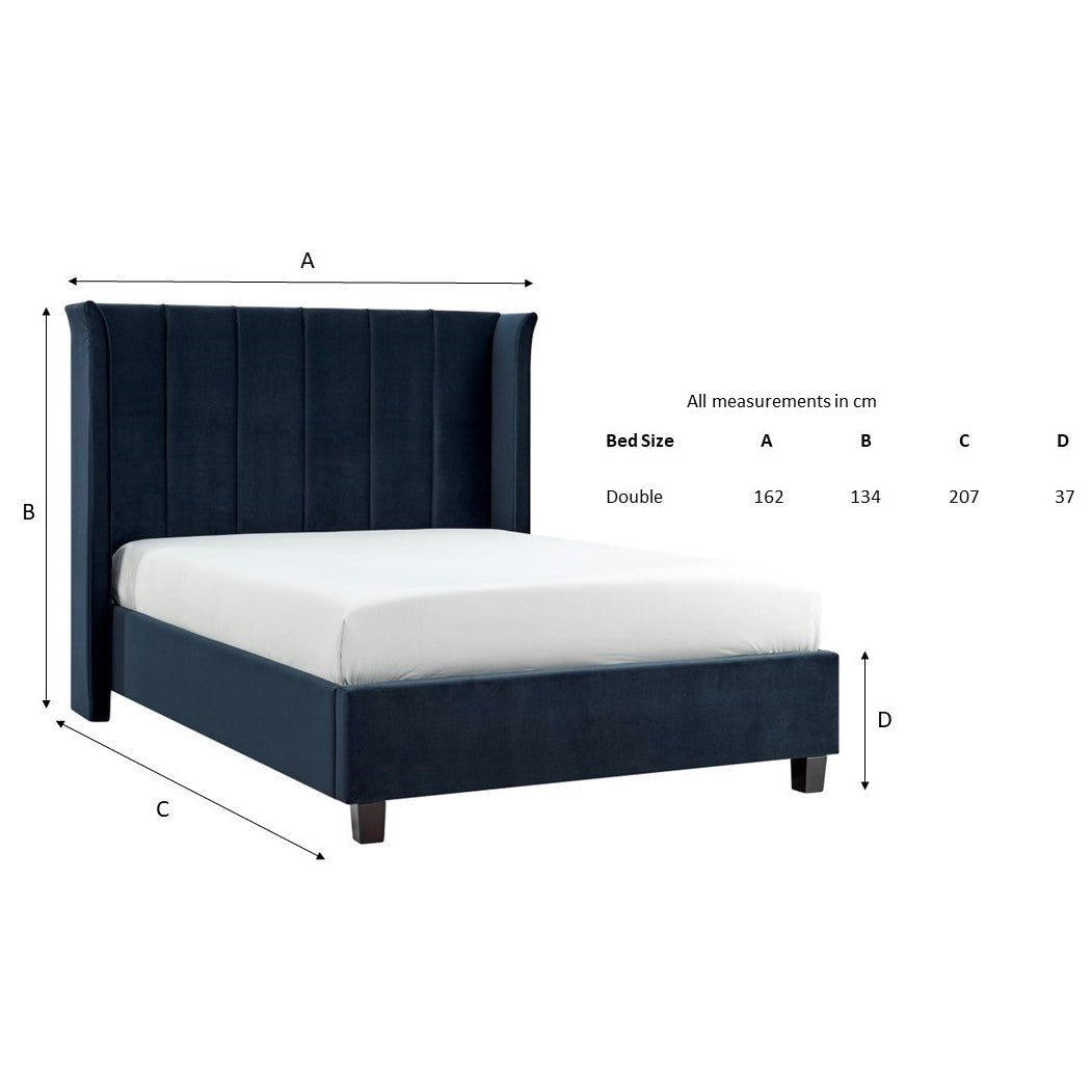 Alegra Navy Blue 4"6 Double Bed - The Furniture Mega Store 