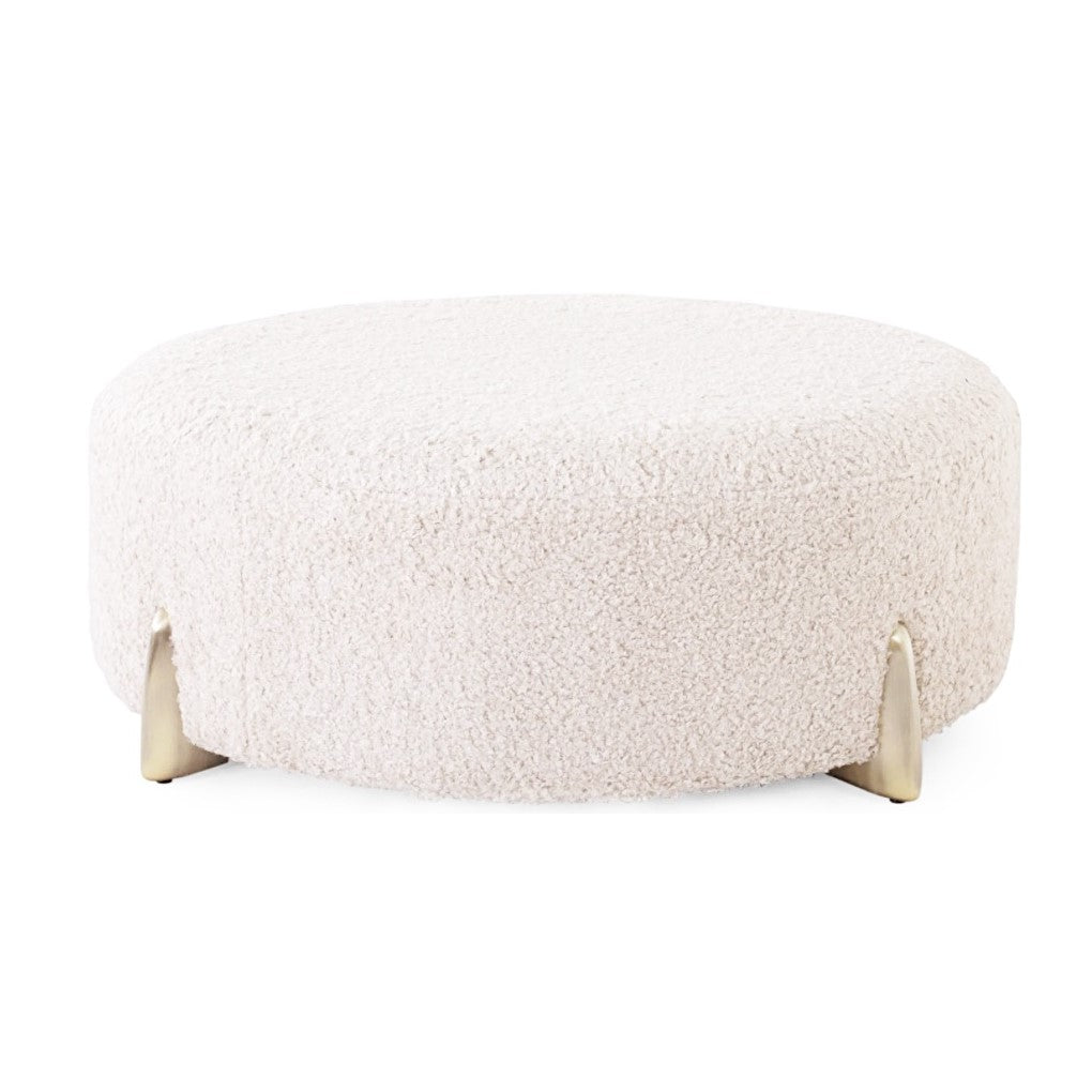 Axel Round Accent Footstool - Choice Of Fabrics & Legs - The Furniture Mega Store 