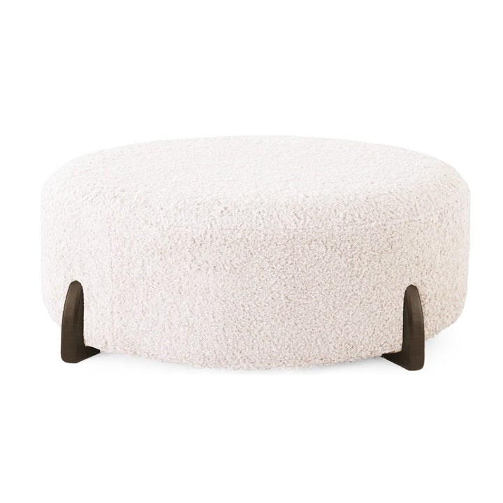 Axel Round Accent Footstool - Choice Of Fabrics & Legs - The Furniture Mega Store 