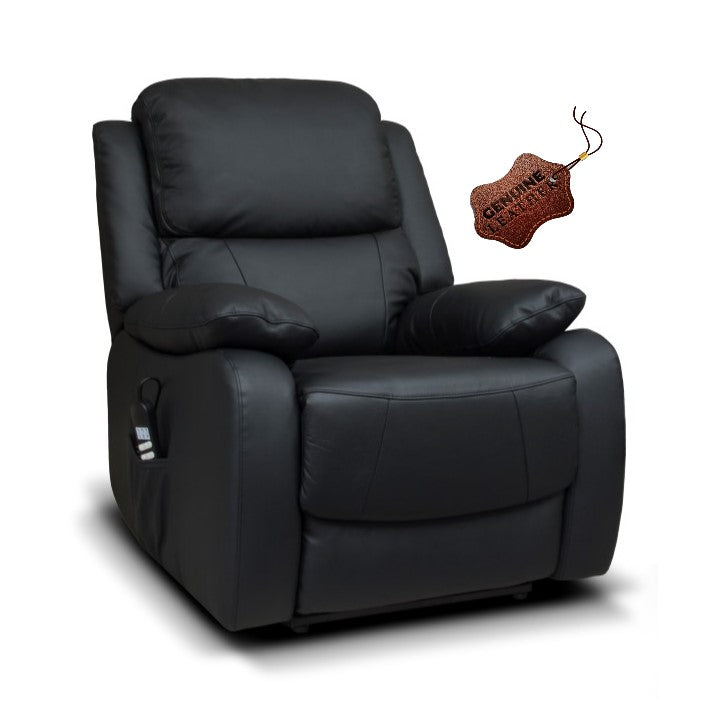 Penrith Leather Dual Motor Lift and Rise Chair - Black - The Furniture Mega Store 