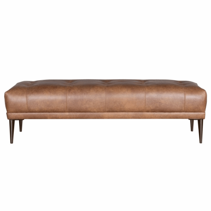 Watson Real Leather Bench Footstool - Choice Of Leathers & Legs - The Furniture Mega Store 