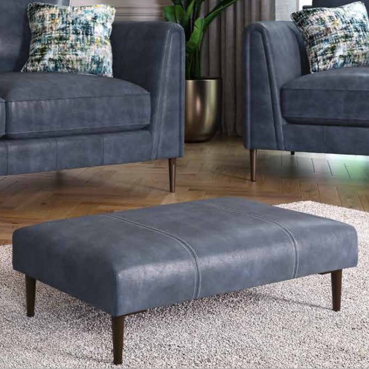 Harlow Leather Footstool - The Furniture Mega Store 