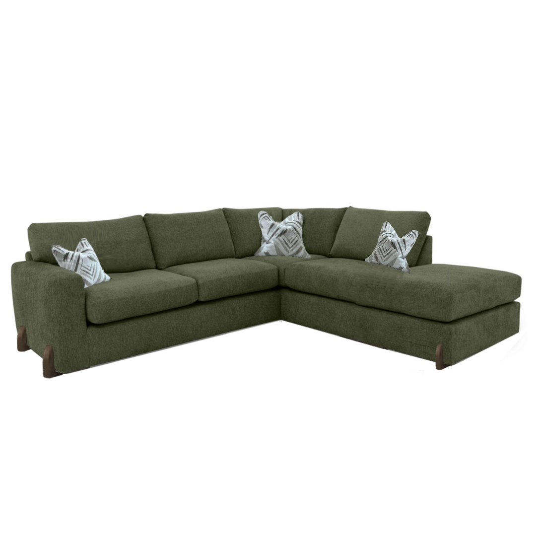 Axel Fabric Corner Sofa - Choice Of Pillow Or Standard Back, Fabrics & Feet