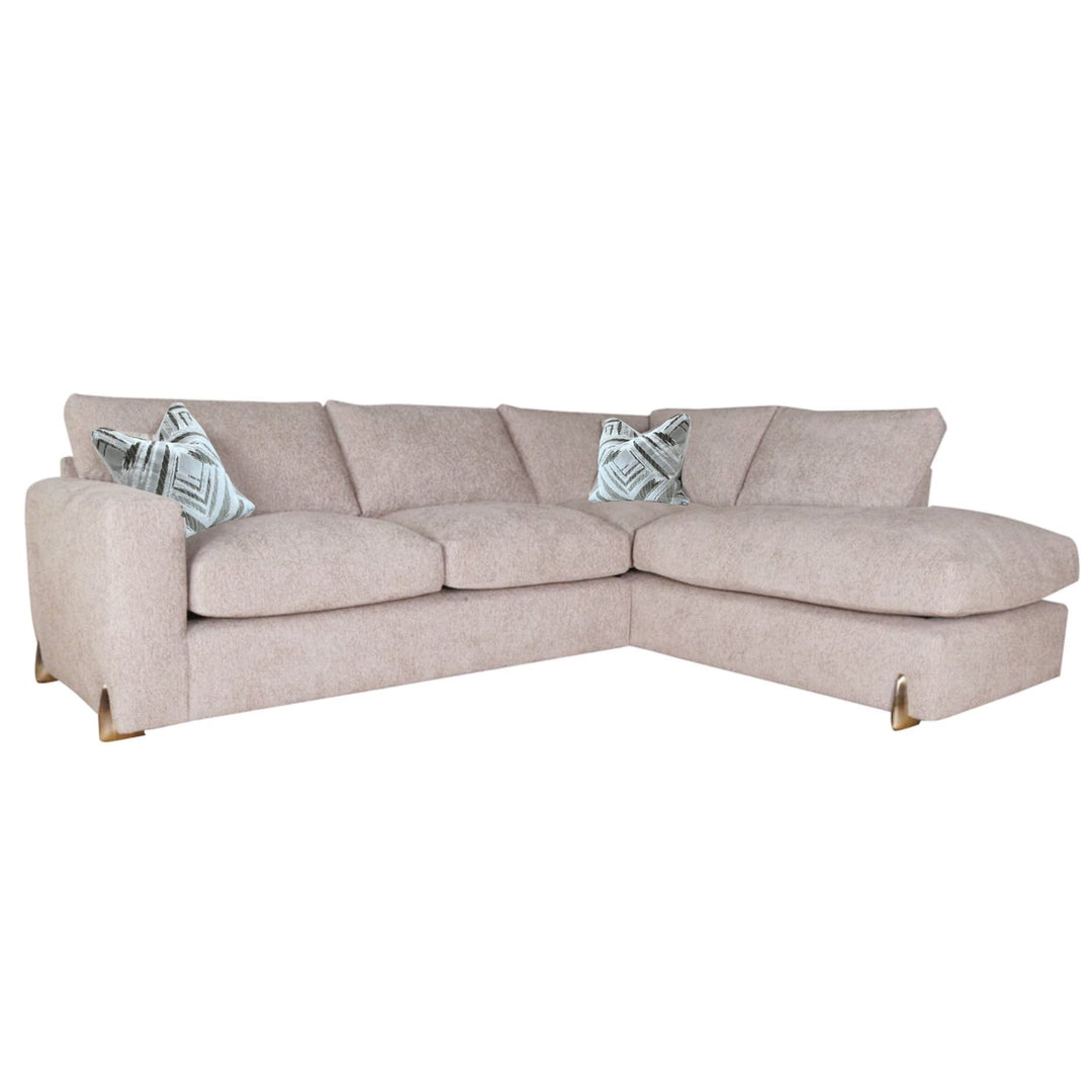 Axel Fabric Corner Sofa - Choice Of Pillow Or Standard Back, Fabrics & Feet - The Furniture Mega Store 